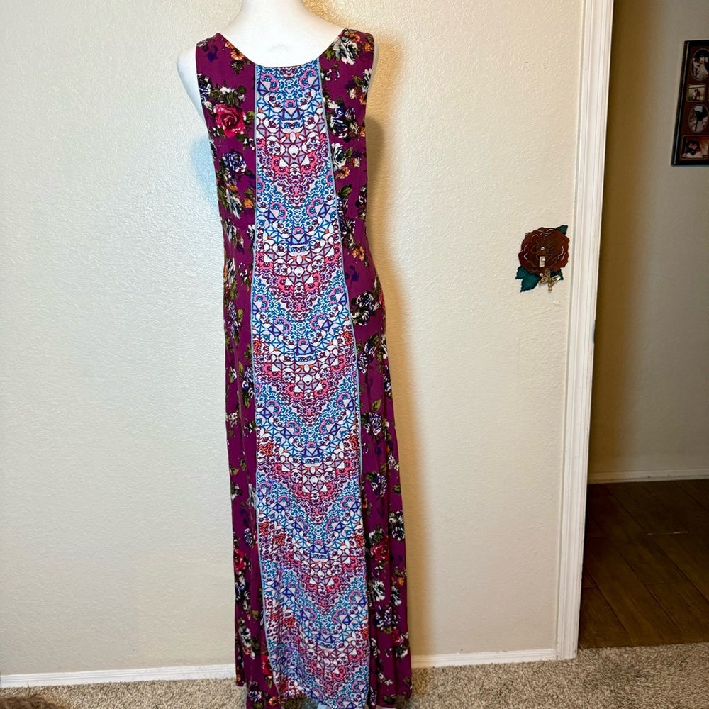 Sundance Tessarae Floral Boho Maxi Dress Maroon Size 6 - Picture 9 of 15